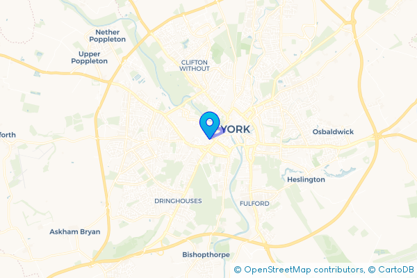 Coach Hire route map for York, North Yorkshire
