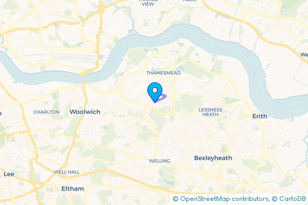 Minibus Hire route map for Abbey Wood, Greater London