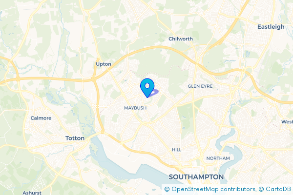 Minibus Hire route map for Aldermoor, Hampshire