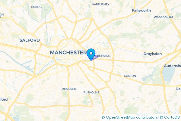 Minibus Hire route map for Ardwick, Greater Manchester
