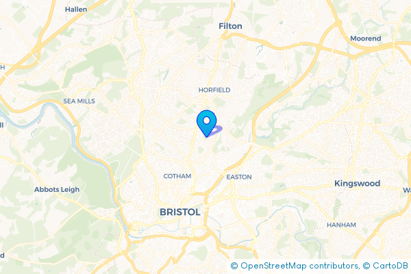 Minibus Hire route map for Ashley Down, Bristol