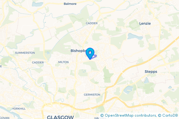 Minibus Hire route map for Auchinairn, Glasgow City