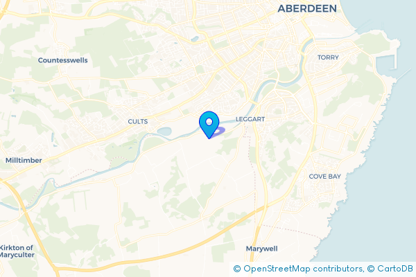 Minibus Hire route map for Banchory-Devenick, Aberdeenshire