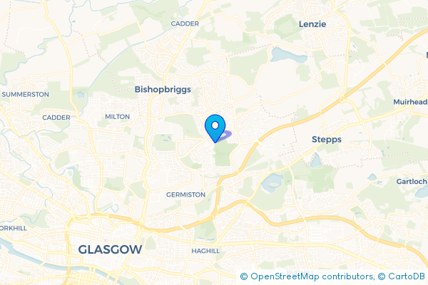Minibus Hire route map for Barmulloch, Glasgow City