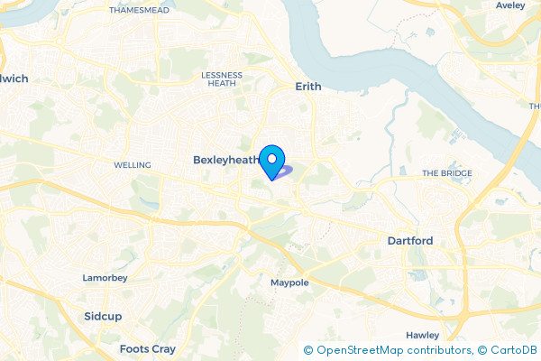 Minibus Hire route map for Barnehurst, Greater London