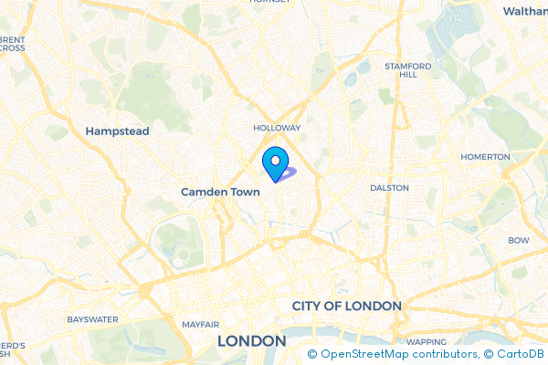 Minibus Hire route map for Barnsbury, Greater London