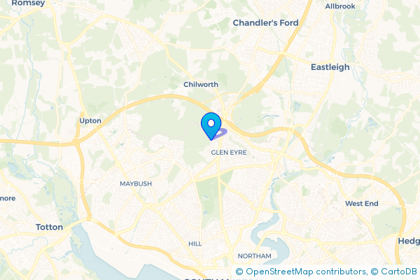 Minibus Hire route map for Bassett, Hampshire