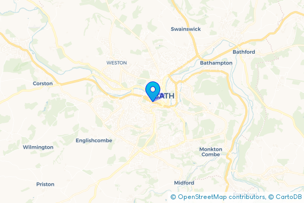 Minibus Hire route map for Bath, Somerset