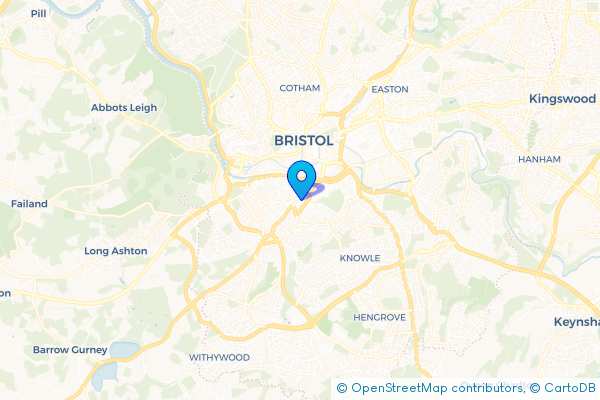Minibus Hire route map for Bedminster, Bristol