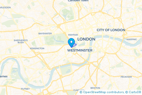 Minibus Hire route map for Belgravia, Greater London