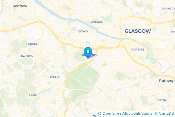 Minibus Hire route map for Bellahouston, Glasgow City