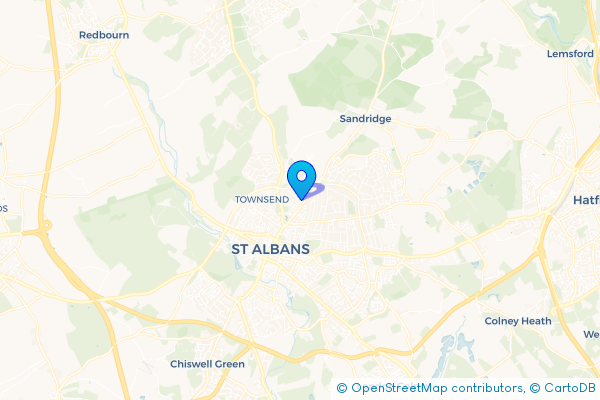 Minibus Hire route map for Bernards Heath, Hertfordshire
