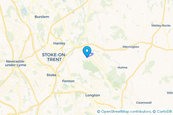 Minibus Hire route map for Berry Hill, Staffordshire