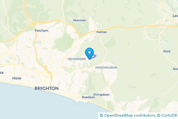 Minibus Hire route map for Bevendean, East Sussex