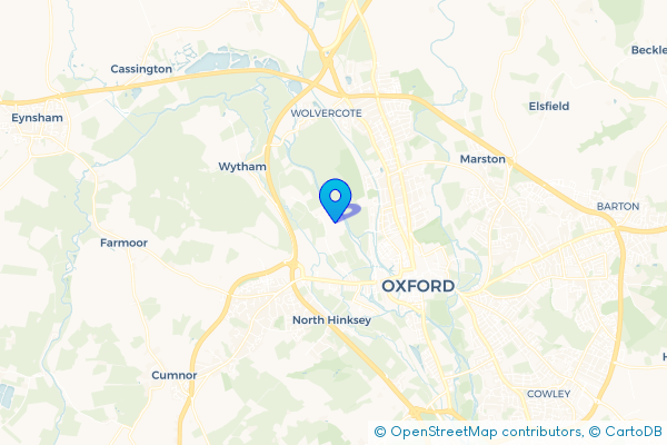 Minibus Hire route map for Binsey, Oxfordshire