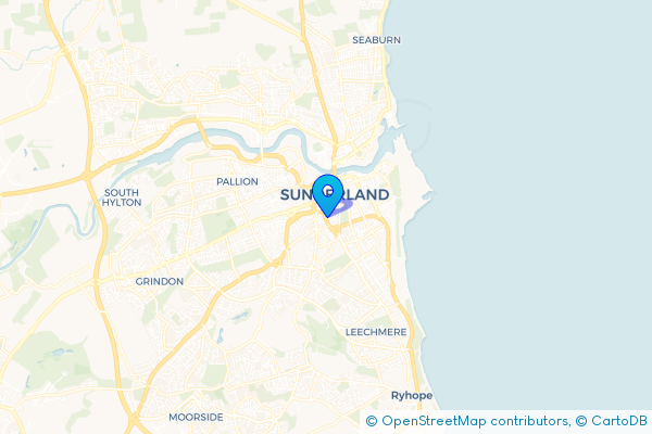Minibus Hire route map for Bishopwearmouth, Tyne and Wear