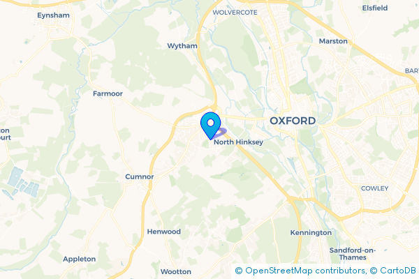 Minibus Hire route map for Botley, Oxfordshire