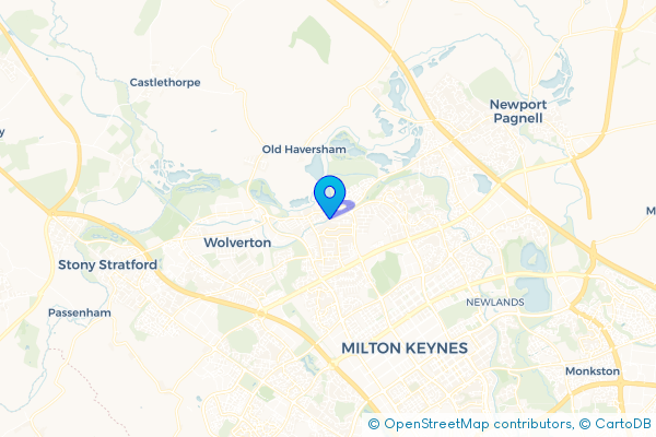 Minibus Hire route map for Bradville, Buckinghamshire
