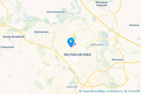 Minibus Hire route map for Bradwell Common, Buckinghamshire