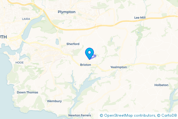 Minibus Hire route map for Brixton, Devon