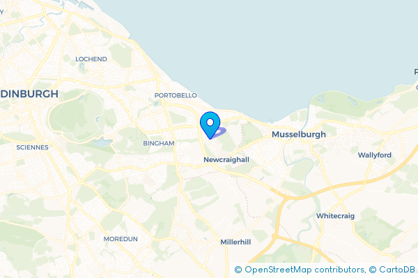 Minibus Hire route map for Brunstane, City of Edinburgh