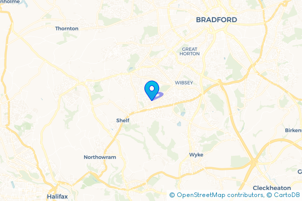 Minibus Hire route map for Buttershaw, West Yorkshire