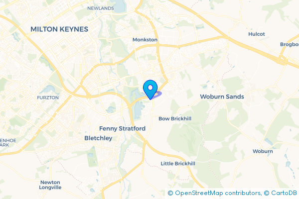 Minibus Hire route map for Caldecotte, Buckinghamshire