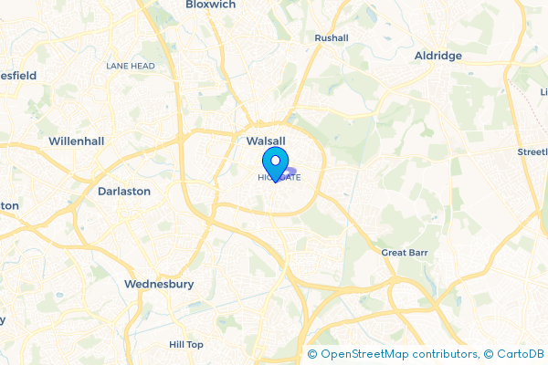 Minibus Hire route map for Caldmore, West Midlands