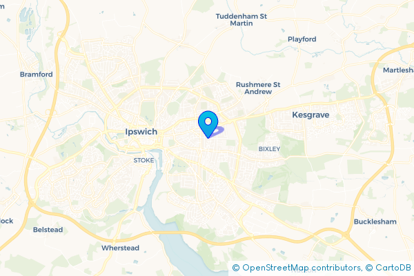 Minibus Hire route map for California, Suffolk