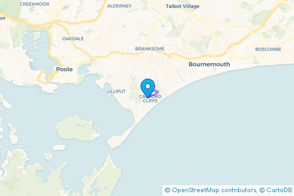 Minibus Hire route map for Canford Cliffs, Dorset