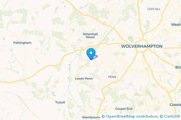 Minibus Hire route map for Castlecroft, West Midlands