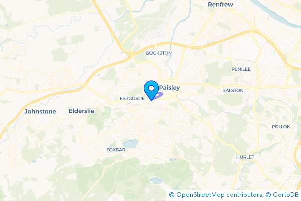 Minibus Hire route map for Castlehead, Renfrewshire