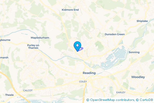 Minibus Hire route map for Caversham Heights, Berkshire