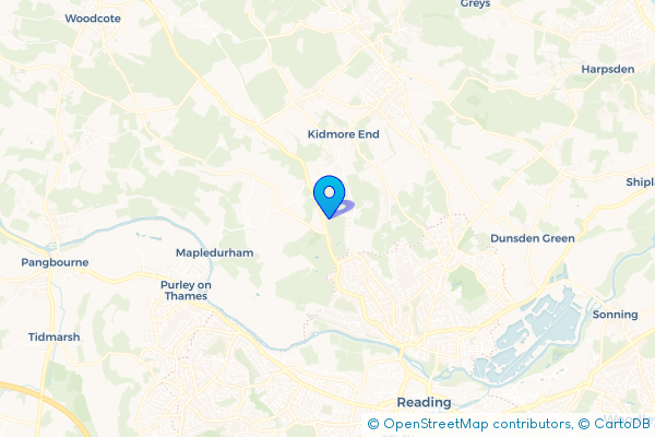 Minibus Hire route map for Chazey Heath, Oxfordshire