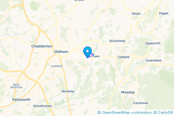 Minibus Hire route map for Clarksfield, Greater Manchester