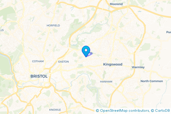 Minibus Hire route map for Clay Hill, Bristol