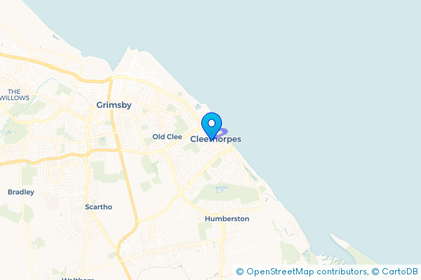 Minibus Hire route map for Cleethorpes, Lincolnshire