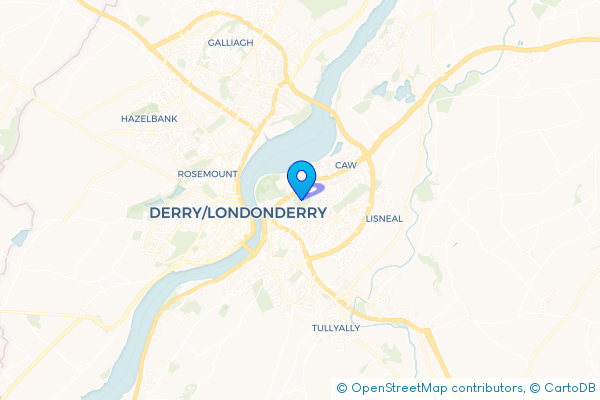 Minibus Hire route map for Clooney Park, Derry