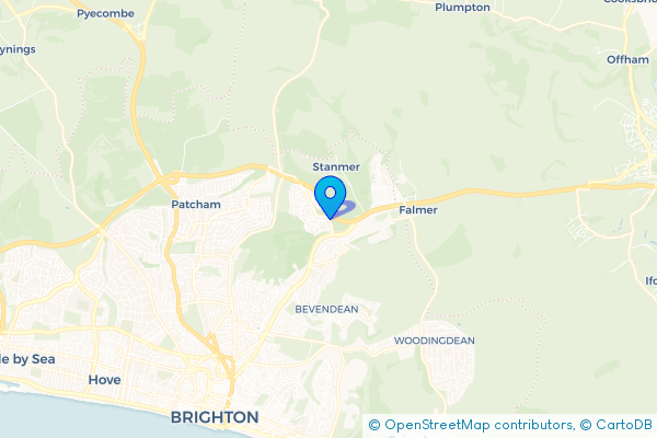 Minibus Hire route map for Coldean, East Sussex