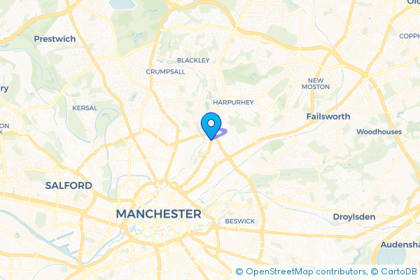 Minibus Hire route map for Collyhurst, Greater Manchester