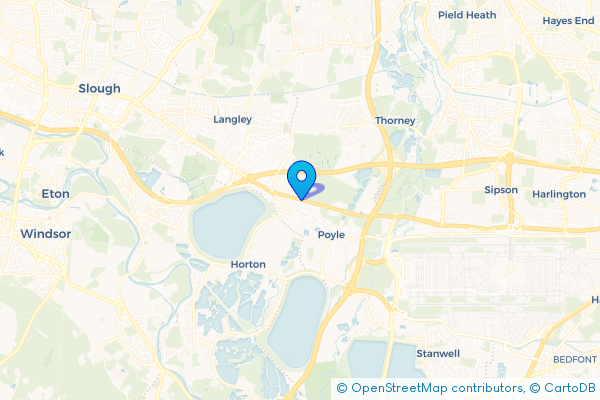 Minibus Hire route map for Colnbrook, Buckinghamshire