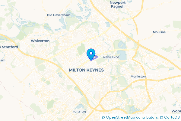 Minibus Hire route map for Conniburrow, Buckinghamshire