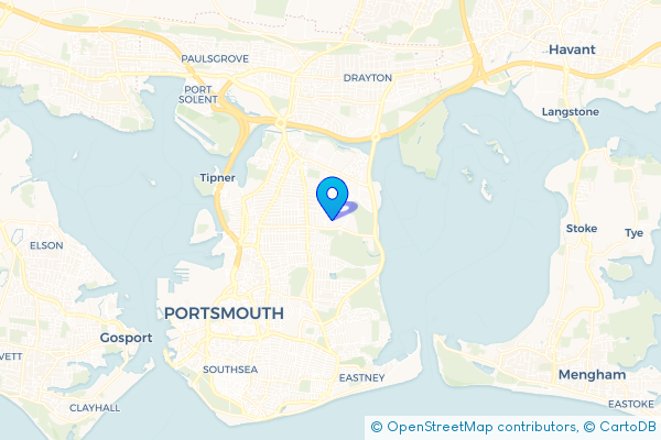 Minibus Hire route map for Copnor, Hampshire
