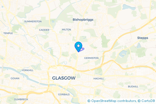 Minibus Hire route map for Cowlairs, Glasgow City