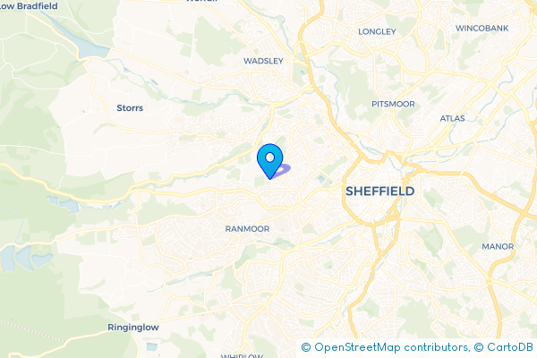 Minibus Hire route map for Crookes, South Yorkshire