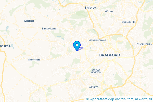 Minibus Hire route map for Crossley Hall, West Yorkshire