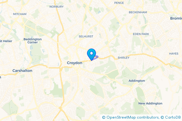 Minibus Hire route map for Croydon