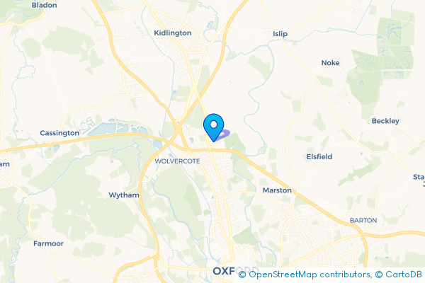 Minibus Hire route map for Cutteslowe, Oxfordshire