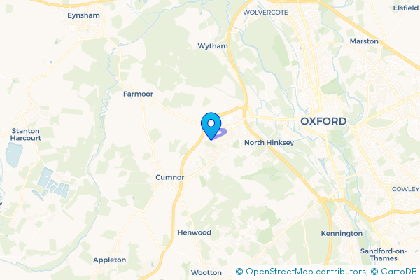 Minibus Hire route map for Dean Court, Oxfordshire