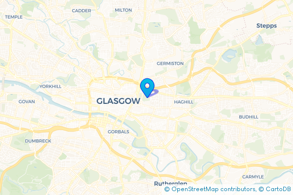 Minibus Hire route map for Dennistoun, Glasgow City
